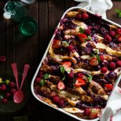 Mixed Berry Goats Cheese Croissant Bread Pudding