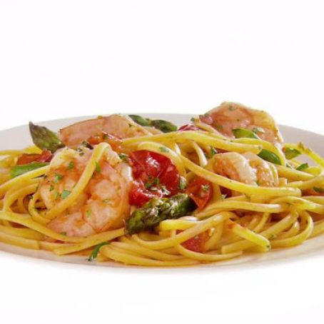 Linguine with Shrimp, Asparagus and Grape Tomatoes