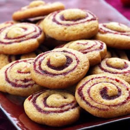 Cranberry Honey Spiced Pinwheel Cookies