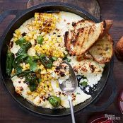 Fire-Roasted Ricotta with Corn and Peppers
