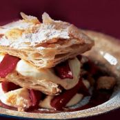 PUFF PASTRY w/GRAPPA CREAM & RHUBARB