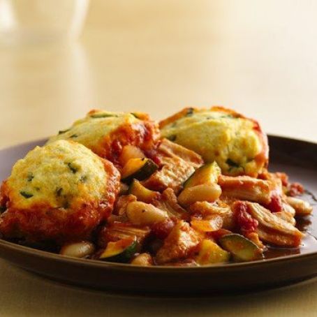 Italian Chicken Pot Pie with Basil Biscuits