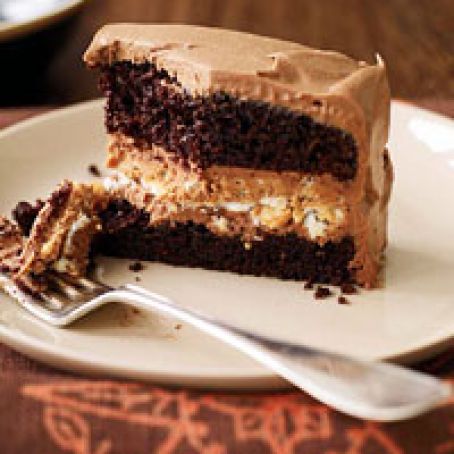 Crunchy Milk Chocolate-Peanut Butter Layer Cake