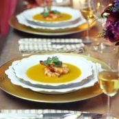 Butternut Squash Soup with Star Anise and Ginger Shrimp