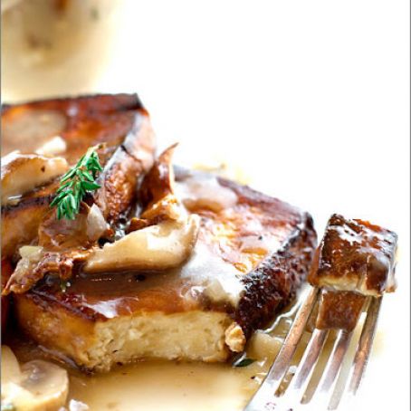 Baked Tofu Steaks with Mushroom Gravy