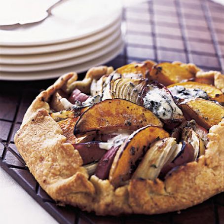 Butternut Squash, Apple, and Onion Galette with Stilton