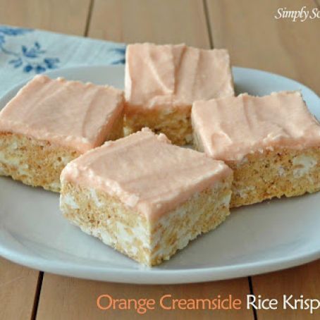 Orange Creamsicle Rice Krispies Treats from Cake Mix