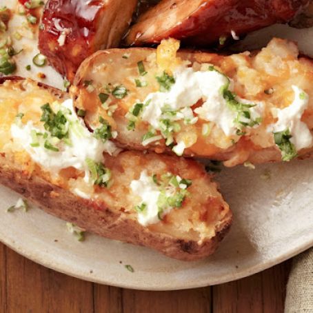 Cheesy Horseradish Potato Skins