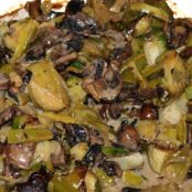 Creamed Mushrooms, Onions, & Brussels Sprouts