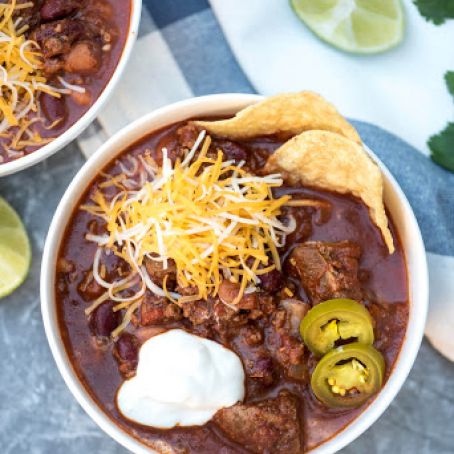 Slow Cooker Double Beef and Bean Chili-TRY