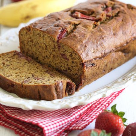 Roasted Strawberry Banana Bread