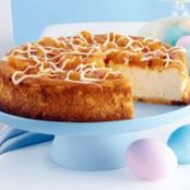 Lemon Mascarpone Cheesecake with White Chocolate Drizzle