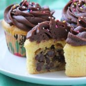 Chocolate Chip Cookie Dough + Cupcake = The BEST Cupcake. Ever.
