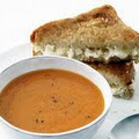 Triple Grilled Cheese With Tomato Soup