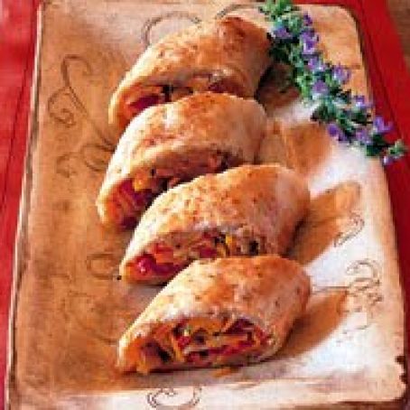 Squash Strudel with Red Pepper and Sage