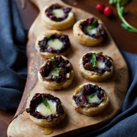 Caramelized Onion Cranberry Swiss Tartlets