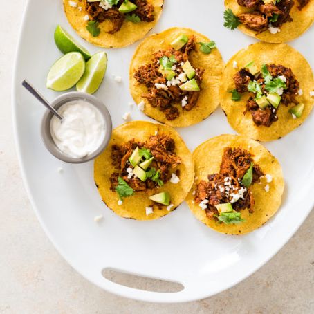 Slow Cooker Mexican Shredded Pork Tostadas