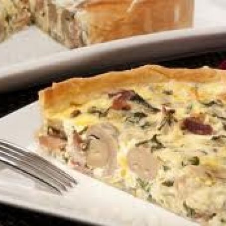 TARTA DE HONGOS TOCINO Y PORO