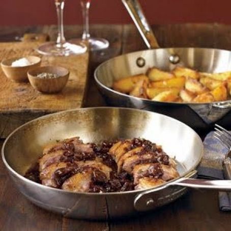 Seared Duck Breasts with Cherry-Port Sauce