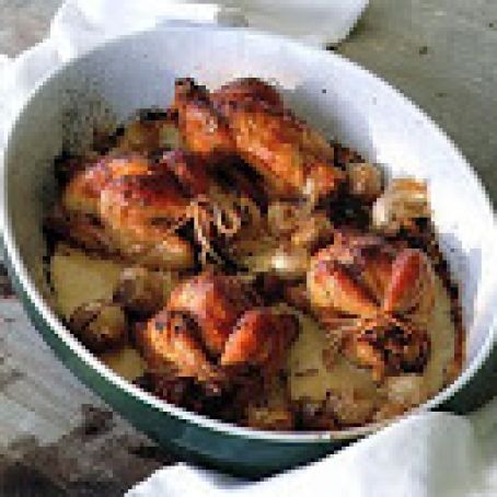 Chicken with Calvados, Onion and Cream