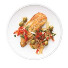 Tilapia with Peppers and Olives