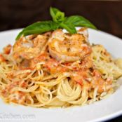Spaghetti with Shrimp in a Creamy Tomato Sauce