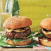 Burgers with Blue Cheese Mayo and Sherry Vidalia Onions