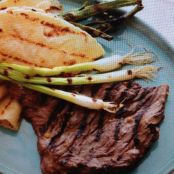 Korean-Style Marinated Skirt Steak with Grilled Scallions  (Bobby Flay)