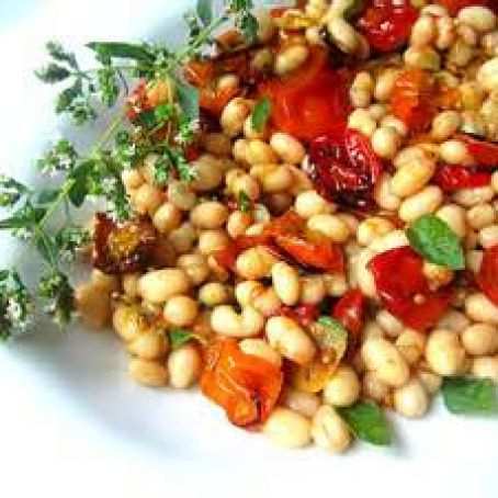 White Beans with Cherry Tomatoes and Basil