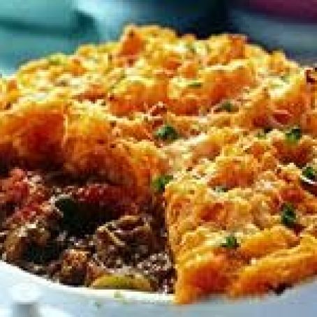 Shepherd's pie served with pan-roasted carrots