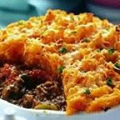 Shepherd's pie served with pan-roasted carrots