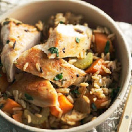 Chicken and Roasted Vegetable Rice