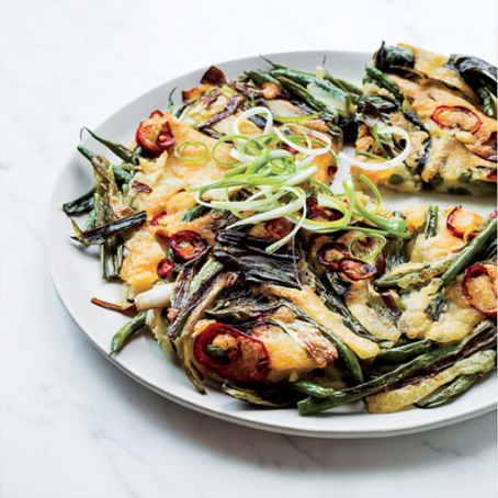 Green Bean and Scallion Pancake