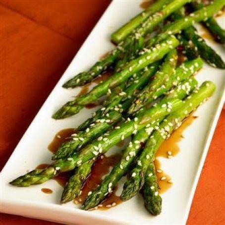 Toasted Sesame Balsamic Asparagus