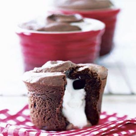 Molten Marshmallow-Chocolate Cakes
