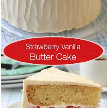 Strawberry Vanilla Butter Cream Cake