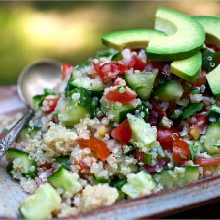 Spicy Quinoa, Cucumber and Tomato Salad