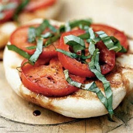 Grilled Flatbread with Tomatoes and Basil