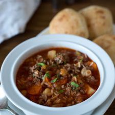 Vegetable Beef Rice Soup - Instant Pot