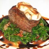 Filet Mignon with Balsamic Syrup and Goat Cheese