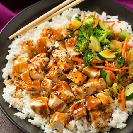 Teriyaki Grilled Chicken and Veggie Rice Bowls