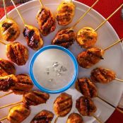 Buffalo Chicken Lollies with a Blue Cheese Dipping Sauce