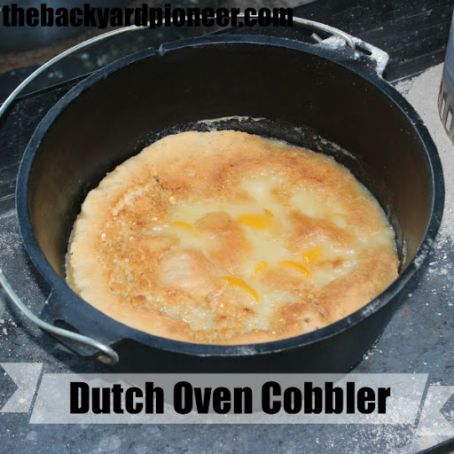 Campfire Dutch Oven Peach Cobbler
