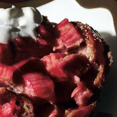 RHUBARB & GINGER BRIOCHE BREAD PUDDING