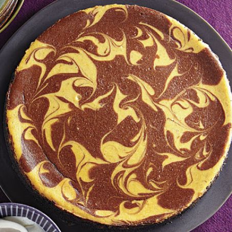 Pumpkin chocolate cheesecake swirl