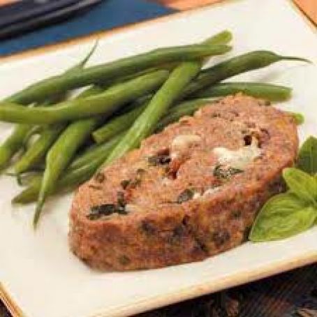 Meatloaf Stuffed with Caramelized Onions and Provolone Cheese