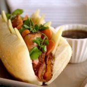 Homemade Roast Beef Sandwich Au Jus