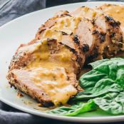 Roasted pork tenderloin with creamy mustard sauce