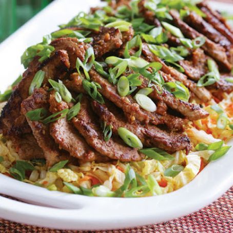 Spicy Korean-Style Pork Medallions with Asian Slaw