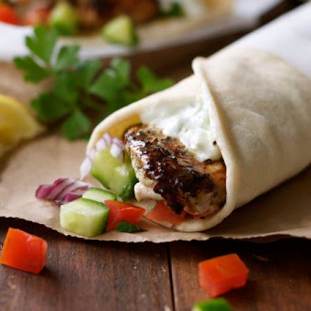 Greek CHICKEN GYROS WITH TZATZIKI